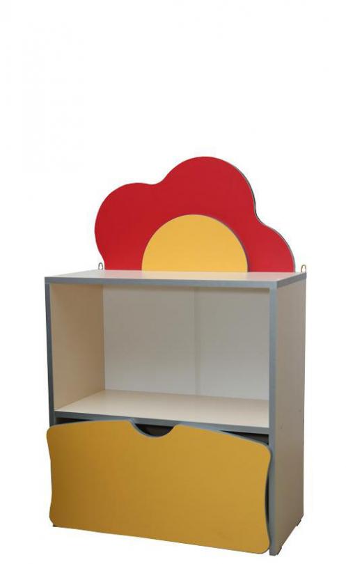 Стінка дитяча "Квіткова поляна", АНШАР ГРУП (28502), 600х300х957 мм, з шухлядою, поличкою та фігурними елементами